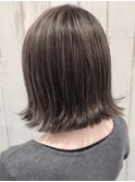 外ハネボブ/切りっぱなしボブ/ハイライト/ぱっつんボブ