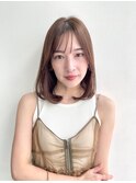 ミディアムヘア*ワンカールレイヤーカット*髪質改善*白髪染め