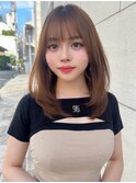 大人可愛いシースルーミディアムレイヤー/ショコラグレージュ