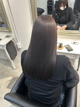 ソワンドゥブレスシエン 堀江店(soin de brace CIEN) 韓国前髪顔周りロング×レイヤーグレージュ[堀江/髪質改善]