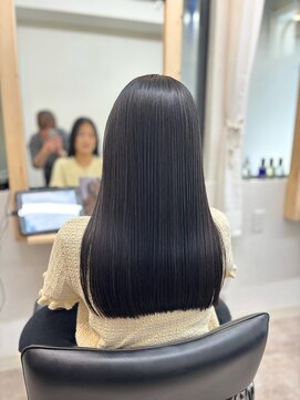 髪質改善ストレート黒髪艶髪トリートメントダメージレスカラー