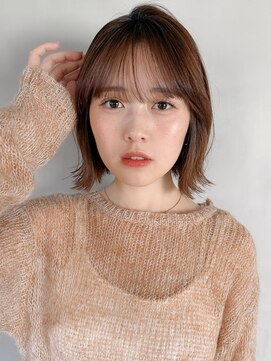 リヤン 表参道(lyann) 薄めバングうるツヤ外ハネボブデジタルパーマエアリーカール
