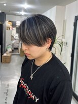 メンズサロン キング 高槻店(Men’s salon K!ng)&nbsp;韓国マッシュセンターパートツーブロックメンズハイライトウルフ