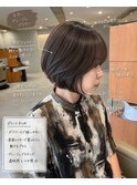 ボブ×グレージュブラウン