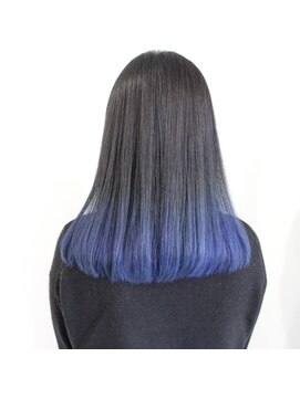 デコヘアーフラッペ(DECO HAIR frappe) ブルーネイビーのエアタッチグラデーションカラー