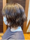 暗髪大人ボブ上品さをパーマでプラス