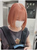1121透明感外国人風カラーオレンジベイビーピンクネオンカラー