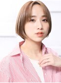 大人可愛い小顔美髪ツヤ髪くすみブラウンひし形ショートA1