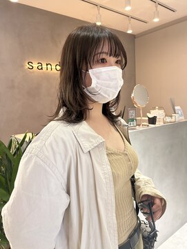 サンド 池袋(sand) 韓国風ヘア/ワンホンヘア/ベージュカラー/顔周りカット