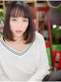 黒髪インナーカラー小顔シースルーバングc5川口20代30代40代