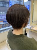 大人ショートボブ丸みショートカットマッシュショート前髪あり