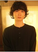 メンズボブウルフメンズミディアムレイヤーカットメンズウルフ