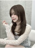 オリーブベージュ♪ シャギーレイヤーカット 盛れる顔周りカット