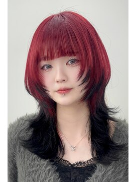 アマトウキョウ アユンチェ(AMA TOKYO×AYUNCHE) ルーツデザインカラー×ミディアムウルフ