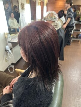 グランツヘアー(Glanz hair) ワインレッドアンブレラカラー