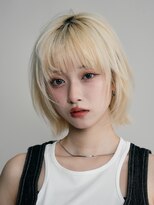 サンクマーケット 渋谷(cinq MARKET) 渋谷ブリーチダブルカラータッセルボブホワイトブロンド金髪韓国