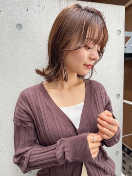 アコロン(acoron) 【20・30代おすすめ♪】小顔ボブウルフ×黒髪×ココアベージュ