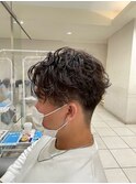 ツイストスパイラル　ニュアンスパーマ　センターパート