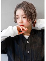 ヘアサロンガリカアオヤマ(hair salon Gallica aoyama)&nbsp;『 ショート× ミルクティー』☆外ハネ☆マニッシュスタイル