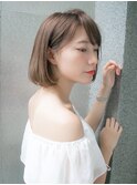 流しバング ベージュカラー 似合わせカット☆