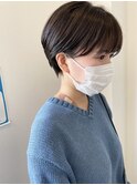 小顔大人かわいい抜け感マッシュショート ナチュラル 20代30代