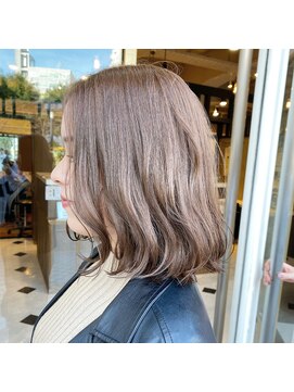 ウノプリール 茶屋町店(unopulir) 【unopulir永尾】ほどよく長めの可愛いボブ☆ブラウンベージュ