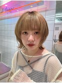 ダークアッシュ/ミディアムレイヤーカット［髪質改善/縮毛矯正］