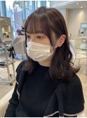ラベンダーグレージュ/秋カラー/顔まわりカット/前髪カット