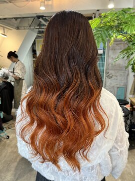 ロア インターナショナル 新宿店(LoA International) 【LoA】オレンジカッパーバレイヤージュグラデーション