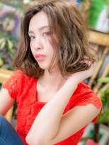 カバーヘアアンドスパ ブリス 浦和(COVER HAIR&SPA bliss)&nbsp;韓国風くすみベージュ波巻きゆるふわボブh4浦和20代30代40代