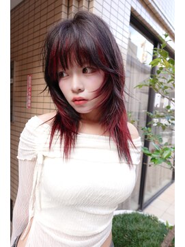 ネルケ 立川(nelke) デザインカラーシャドウルーツカラー裾カラーレイヤーカット