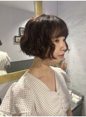 ショートボブ ふわふわパーマ レトロヘア デジタルパーマ