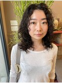 暗髪パーマ◎黒髪パーマ×レイヤーパーマ×ウェーブパーマ