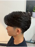MEN'S/フェザーパーマ/センターパート/ショートフェザー/下田