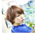 イグレックビス(igrek bis) IGREKBISジグザグバング×ブルージュ×3Dカラー×ミニマムボブ