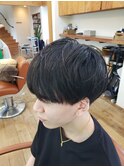 メンズマッシュヘアー ツーブロック 刈り上げ 眉毛カット