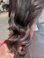 ネウィ サリュー 立川(newi saLyu) 濡れ髪　切りっぱなし　くすみピンク　セミウェットウェーブ