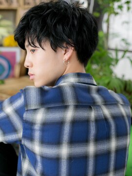 カバーヘア ブリス 志木南口駅前店(COVER HAIR bliss) ■アッシュブラックツーブロックマッシュ10-2志木10代20代30代