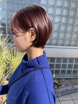 ブーム(BOOM) ブリーチ無しピンクブラウン×ショート