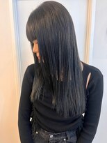 パーク 福岡天神西通り店(parc) 透明感　ブルーブラック　ストレート　髪質改善　韓国風　艶感