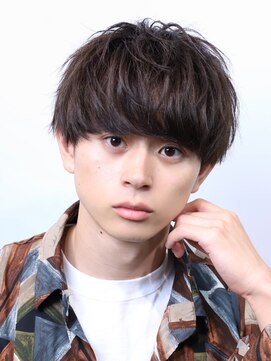 リップス 千葉annex(LIPPS) スタンダードナチュラルメンズマッシュブラウンカラー緩めパーマ