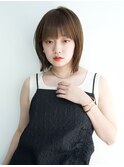 くびれ外ハネヘア*切りっぱなしボブ*前髪ありボブ*白髪染め