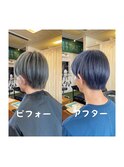 #ブリーチあり #ブルーグレー #メンズヘア 