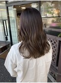 【#オリーブカラー】×艶セミロング