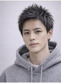 Haleニュアンスパーマスパイキーショートバーバーフェザーパーマ