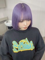 ミル 心斎橋(MIL)&nbsp;ラベンダーカラー/切りっぱなしボブ/髪質改善/心斎橋