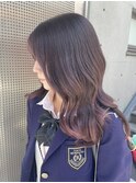 韓国顔まわりレイヤーカットグレージュオリーブベージュブラウン