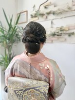 ヘアセットサロンエッジ(Edge)&nbsp;お宮参りに訪問着でふんわりシニヨン