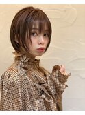 王道ワンレンボブ　切りっぱなしボブ　内巻きグランジュ前下がり