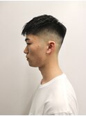 七三オールバックツイストパーマコンマヘアかき上げヘアテクノR